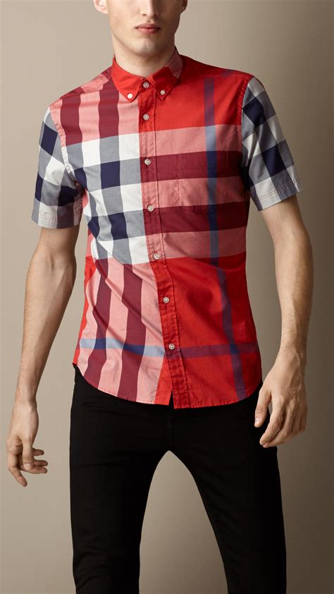 red burberry shirt cheap|Men’s Designer Shirts .